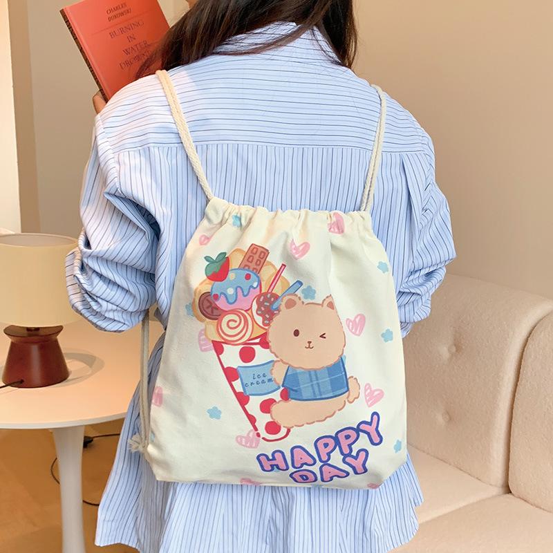 Backpack, Cute Animal Print Bag, Women's Backpack, Canvas Bag, Student Bag, Work Bag