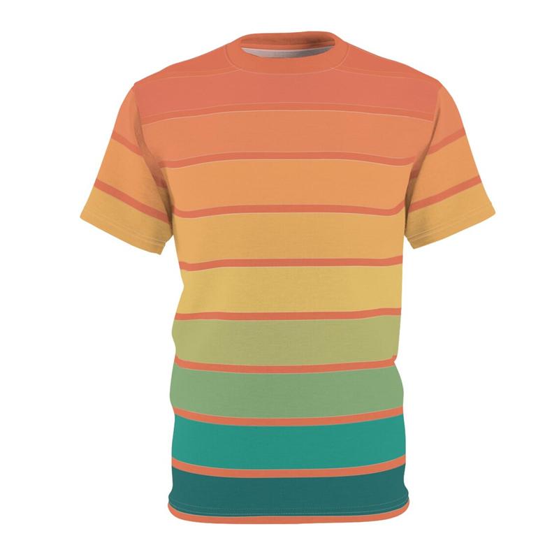T-shirt Classica a Strisce alla Moda per Uomo Donna Personalità Colore a Contrasto Girocollo T-shirt Molteplici Opzioni di Colore Tee