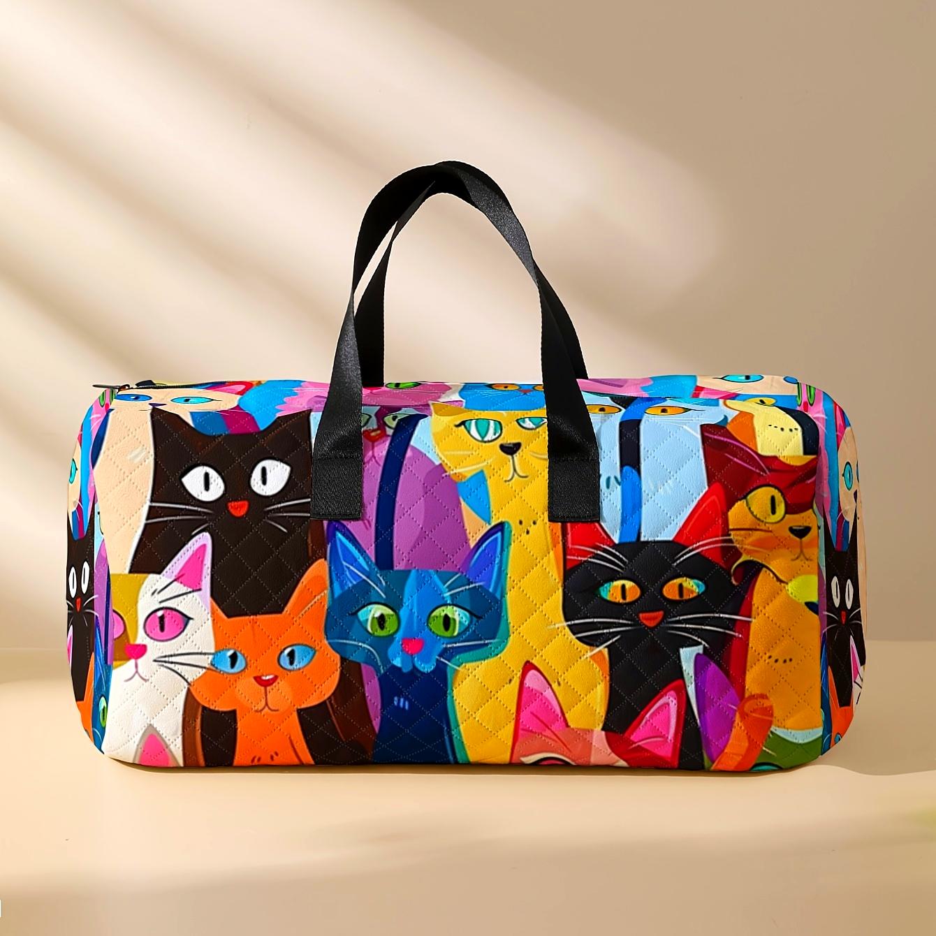 

Durable Oxford Fabric Lightweight Foldable Unisex Crossbody Sling Large Capacity Travel Bag with Dry/Wet Separate Compartment 46x21x22cm