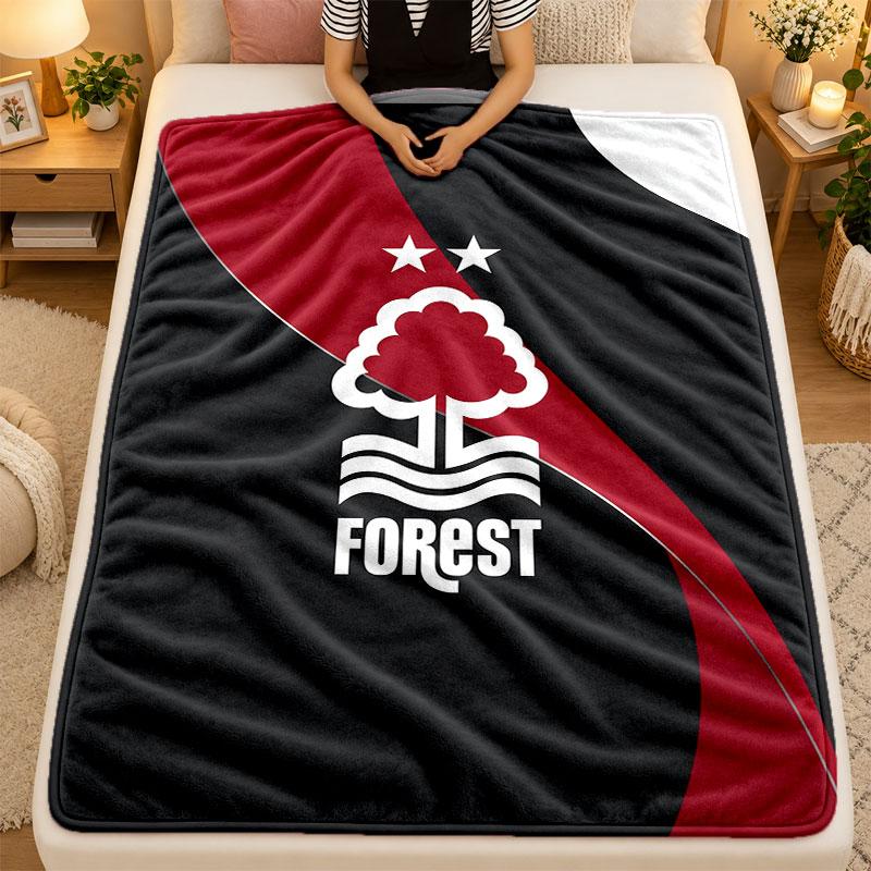 Flannel BlanketNottingham Forest Football Warm Soft Throw Blanket for Indoor Sofa Bed Living Room Use