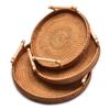 Vietnam Woven Autumn Vine Fruit Basket - Round Bread & Nut Plate for Living/Dining Room Storage