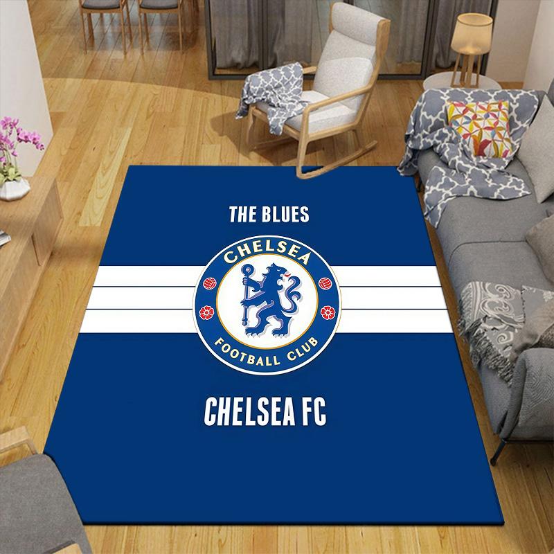 Chelsea Football Club2 Flannel Pattern Square Carpet,Area Rug,Carpet Rug for Living Room Bedroom Sofa Playroom Decor,Non-slip Floor Mat