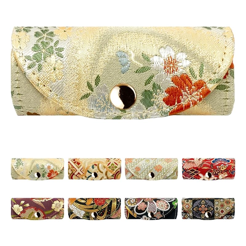 

[leo&aoi] Nishijin textile key case ladies men s 4 consecutive smart key tri-fold key case key key compact key ring 4 key case 4 key hooks Japanese