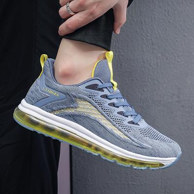 Men's Shoes Men's Flexible Sports Casual Mesh Flying Woven Shoes Lace-up Fashion Shoes Full Air Cushion Stability Running Shoes