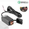Motorcycle USB Charger QC3.0 Handlebar Fast Charging Waterproof 12V Socket Adapter With With ON/Off Switch For Phone Navigation