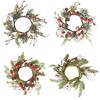 Christmas Candle Rings Table Decoration Christmas Wreath Candle Holder Ring Red Berries Table Centerpieces Candle Wreath