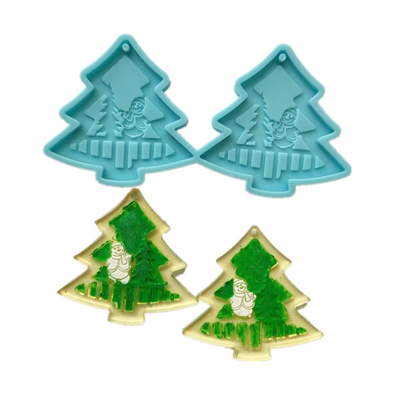 Christmas Tree/Drop/Round Shape Earrings Pendant Mold Epoxy Resin Jewelry Mold Resin Casting Pendant Mold for Diy Craft