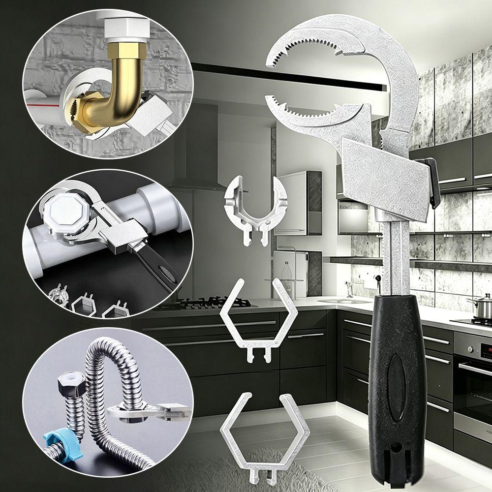 Aluminium Alloy Adjustable Wrench Adjustable Design Bathroom Wrench Sink Spanner  Bathroom Repair