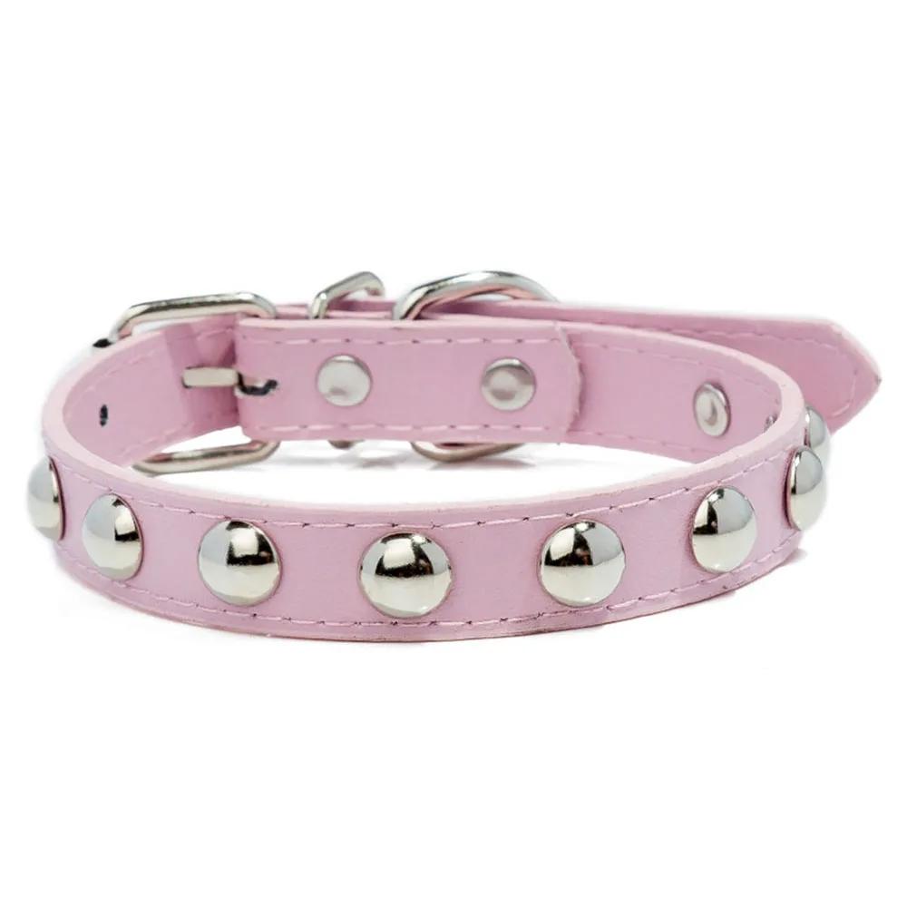 Pet Puppy Collar Fashion Colorful Leather Dog Collar Studded Collars for Small Dogs Cats Newborn French Bulldog ID Neck Strap