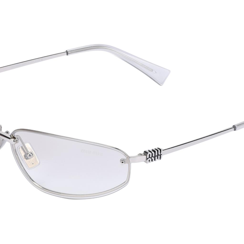 MIU MIU Occhiali da sole rettangolari in metallo con logo Occhiali da sole unisex Argento SMUA50_M1BC_F08H1_C_068