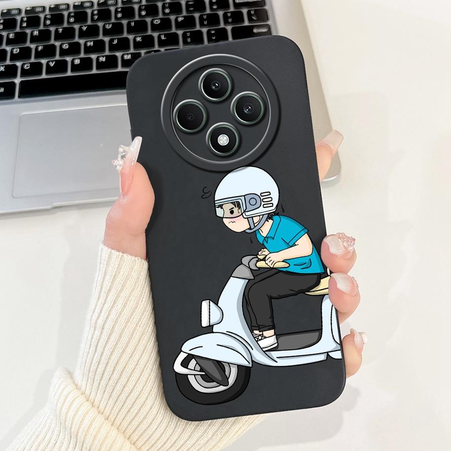 For OPPO Reno 12F 5G Case 2024 Fashion Pretty Girls Soft Liquid Silicone Shockproof Cover For OPPO Reno12 F 4G Reno 12 FS Bumper
