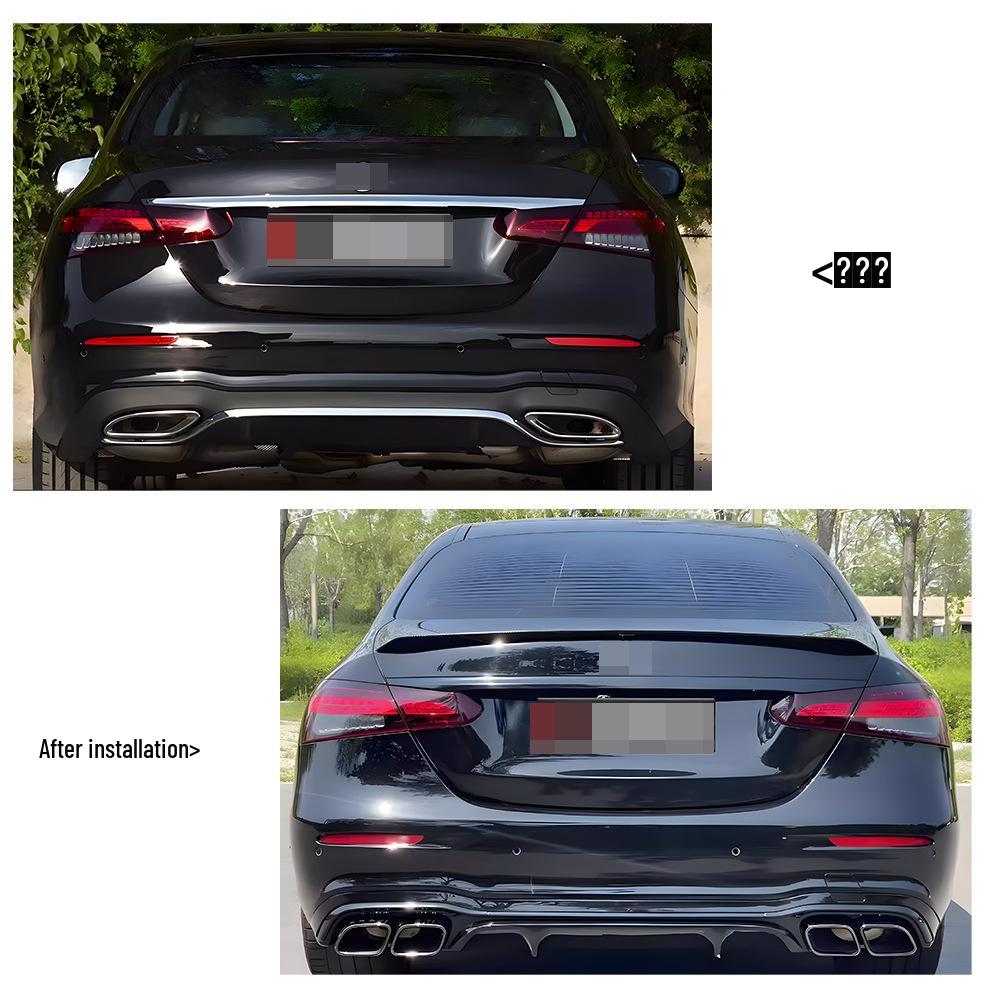 Kompatibilní s Mercedes-Benz třídy E (2017–2022) W213 Čtyřdveřový Sport E53/E63 Zadní difuzér a koncovka výfuku.