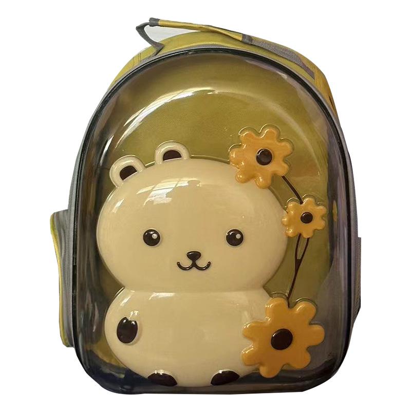 Transparent Double Shoulder Cat Backpack - Lightweight, Breathable & Panoramic Pet Bag for Outings