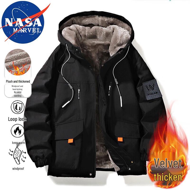 NASA MARVEL Men's Winter Hooded Fleece Jacket