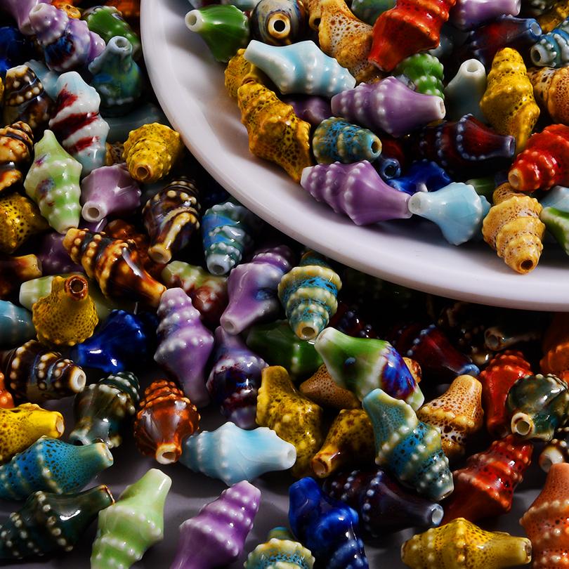 Different Style Random Mix Ceramic Beads For Jewelry Making Supplies Ball Flower Heart Star Loose Bead DIY Bracelets Accessories