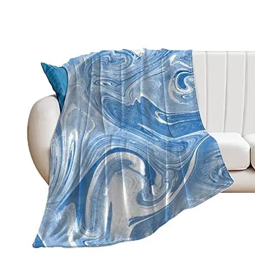 Textilien Unisex Coral Abstract Marble Flannel Blanket Throw King Queen Single Size For Bed Sofa Couch Blanket All Season Warm Super Soft Lightweight