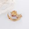 Enamel Animal Christmas Gifts Fashion Accessories Clothes Pin Moon Bear Brooch Brooch Pins