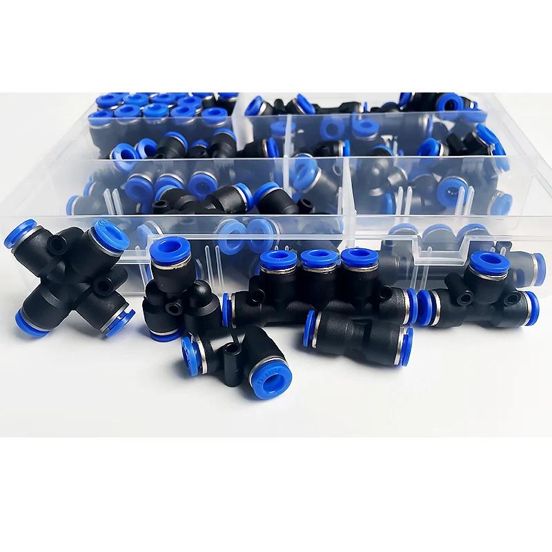 51 PCs Boxed PU-6/PE-6/PZA-6/PY-6/PV-6/PG-6/PK-6 Pneumatic Connectors Kit 6mm Outer Diameter of the Hose Pipe Tube Air