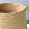 Cotton Rope Woven Basket For Plants Storage Foldable Decorative Basket With Metal Frame