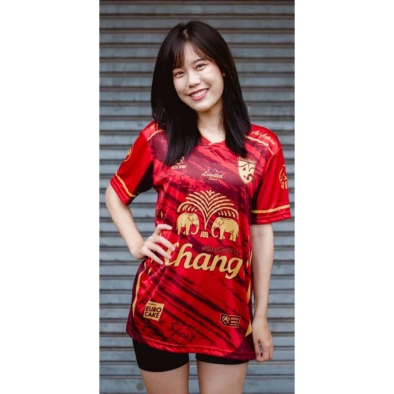 

Футболка сборной Таиланда по футболу SOCCER NATION TEAM JERSEY SHIRT HOME FAN Print V Neck Unisex Men Women Quick Dry Short Sleeve Uniform Elephant Logo Sport S