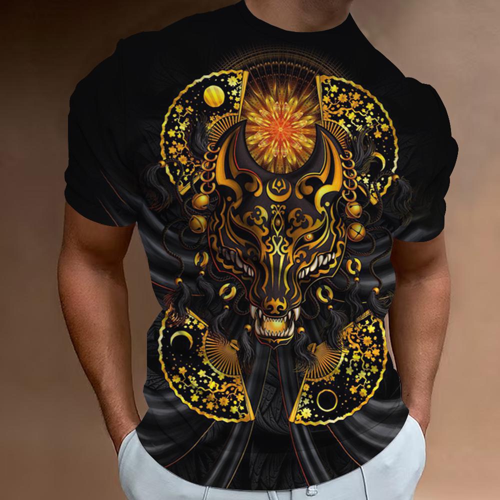 Vintage Gothic Skull 3d Pánské tričko Letní Ležérní Móda Polyester Krátký rukáv Oversized svetr Topy Streetwear Pánská trička