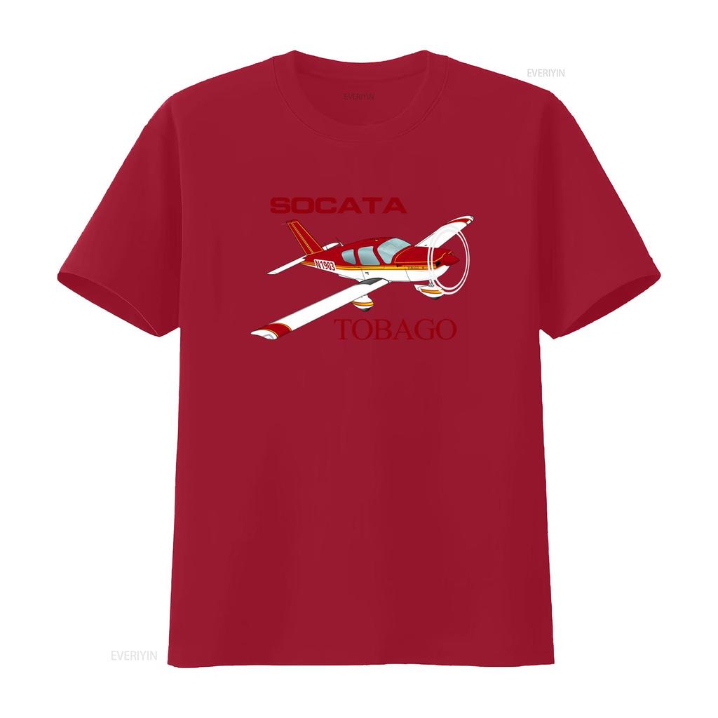 Socata Tobago Tb 10 Airplane Print T Shirt for Casual Fashion vintage Washed Comfortable Top For Everyday Wear graphic fashion