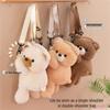 2024 Cute Brown Bear Crossbody Bag: Heart Plush Cartoon Backpack for Girls