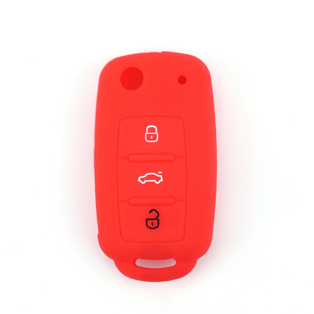 Silicone Rubber key fob skin cover case for VW POLO Golf 4 MK5 6 Jetta Bora Beetle Tiguan Passat B5 B6 3 button Remote key