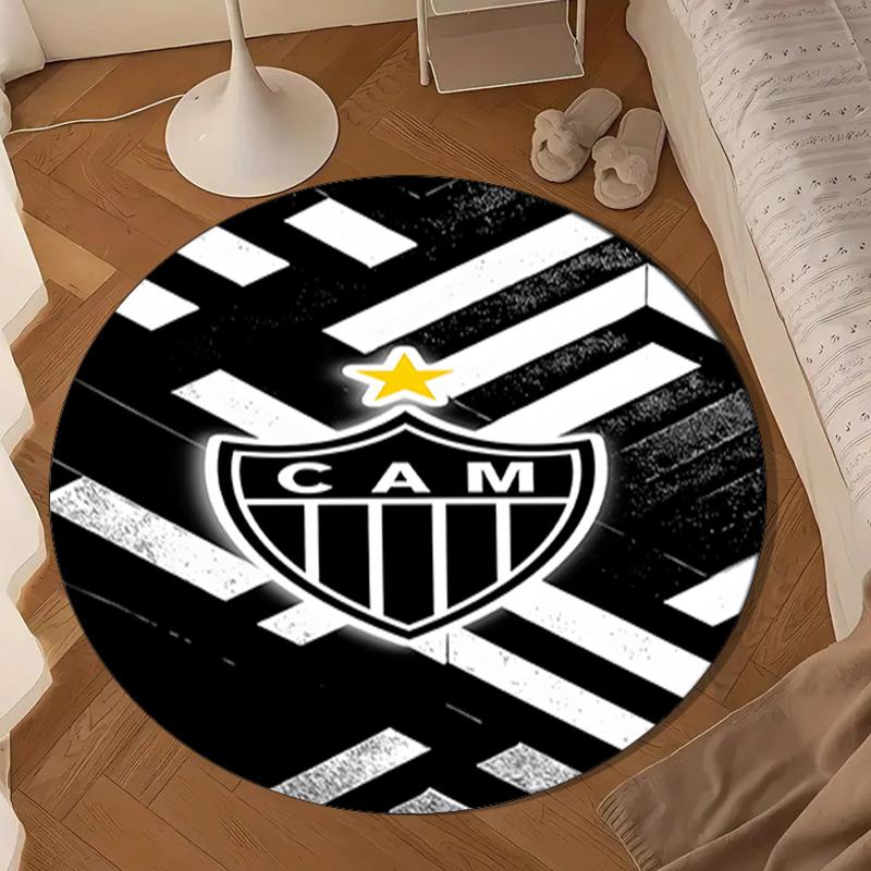 1PC Black And White Stripes With Shield Round mat Home Decor, Chair rug For livingroom,Bedroom, doormat home decor Birthday Gift Christmas Gifts