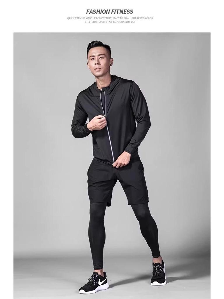 Męska zimowa kurtka do biegania z podszewką polarową, szybkoschnący top sportowy z kapturem na jesień/zimę, do jazdy na rowerze i treningów.