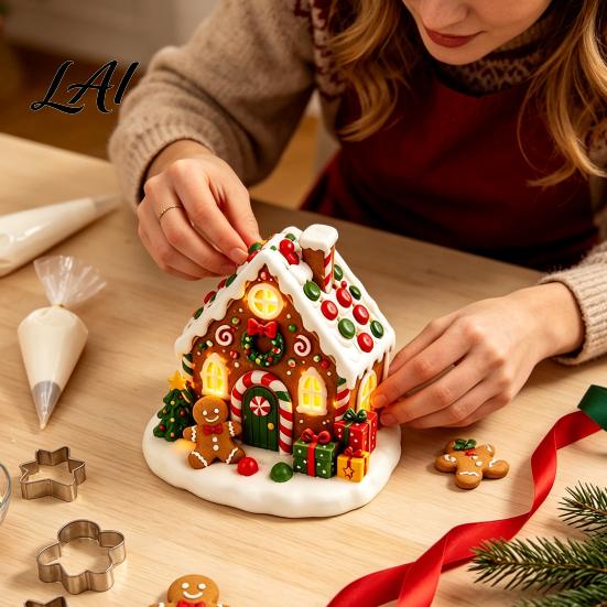 Festive Plaster Models for Painting DIY Christmas Kit Cute Xmas Tree House Santa Snowman Creative Art Projects Adults Figurine Craft Set Holiday