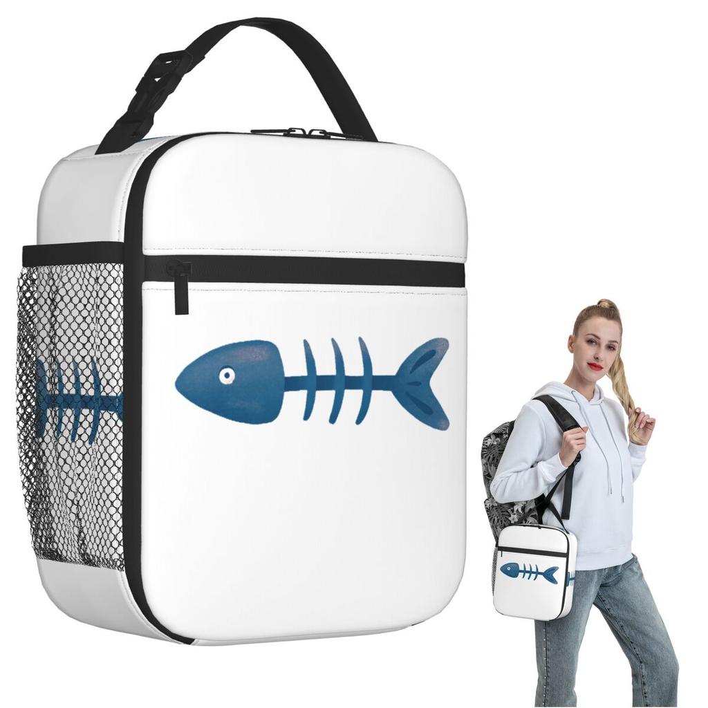 Poor Fish Insulated Lunch Bag for Women Kids Leakproof Food Boxes Thermal Lunch Box Tote