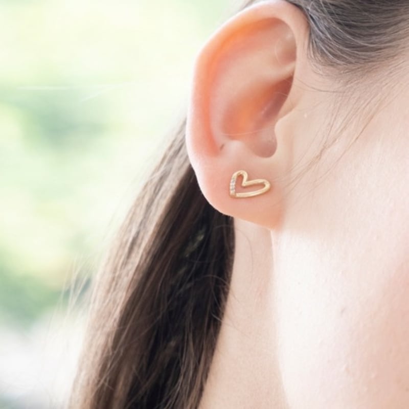 BEFORE MOONRISE [14K] Picnic Heart Earrings GE8