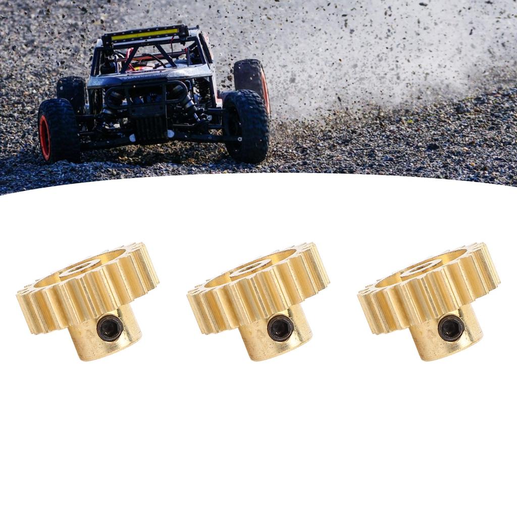 3Pcs RC Car Gear Copper M0.8 3.175mm Diameter Remote Control Car Motor Gear Replacement 19T
