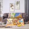 Rilakkumas and Friends Plush Blanket Girls Boys  Flannel Bedding Throws For Living Room Soft Warm Custom DIY Quality Bedspread