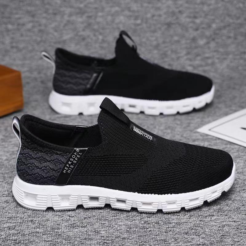 Casual shoes new sports fly-woven breathable light sports style casual shoes 39 чёрный