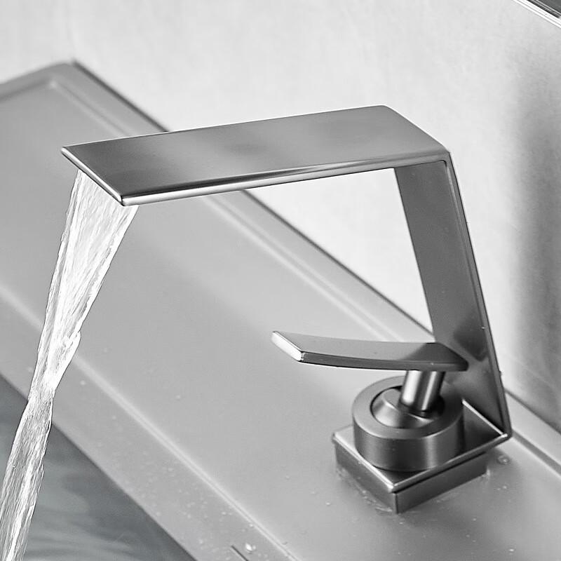 TLXT White Waterfall Bathroom Faucet