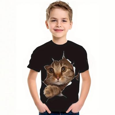 Full Body Printed 3D Short Sleeved T-shirt for Boys Girls Middle-aged Older Children T Shirts