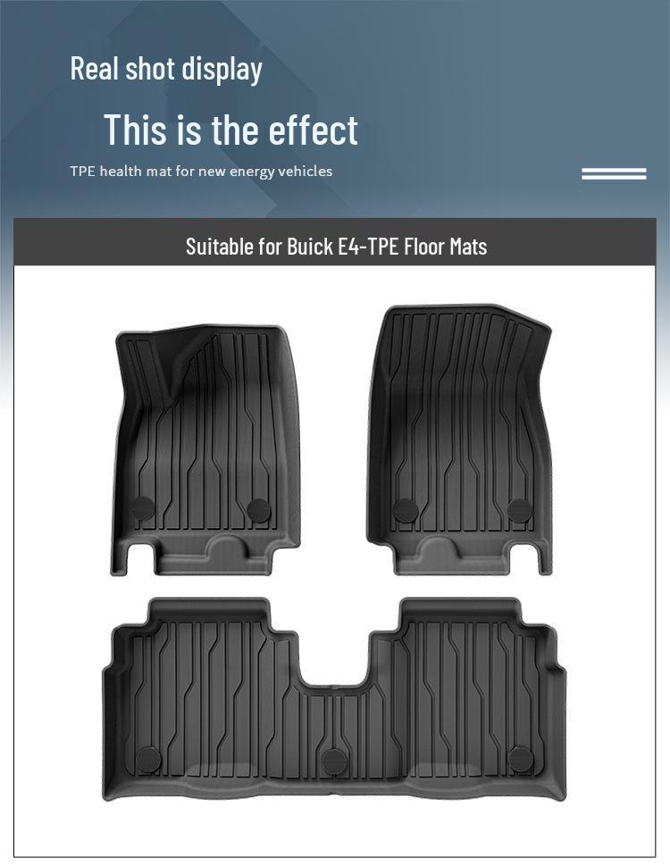 Eco-friendly Custom-fit Floor Mats Set for 2023 Buick E4: Includes TPE Trunk Mat & Seat Backrest Mat
