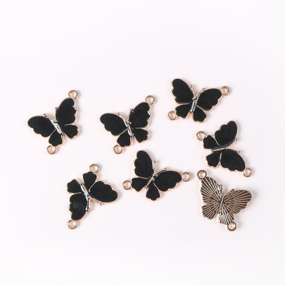 Legierung Doppelt Hängend Tropföl Schmetterling Anhänger Diy Halskette Ohrringe Ohrringe Herstellungsmaterial Schmetterling Anhänger Zubehör