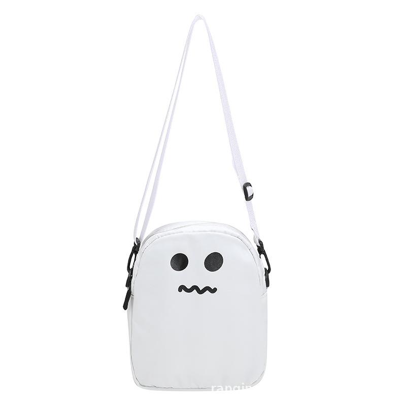 2025 Winter neue kleine quadratische Nylon-Tasche, lustige und süße Mini-Tasche mit Cartoon-Motiv, Handytasche für männliche und weibliche College-Studenten