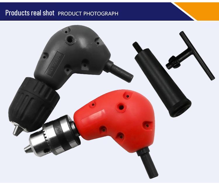 Right Angle Electric Drill Extension with Three-Jaw Chuck