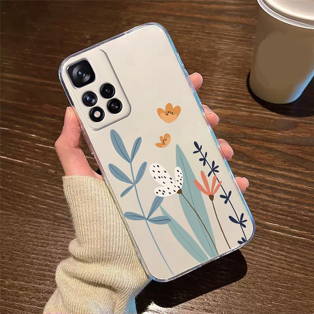Rose Flower Oil Painting Daisy Phone Case For Xiaomi Redmi Note 11 11S 12 12S Pro Cover Silicone Transparent Clear Protection