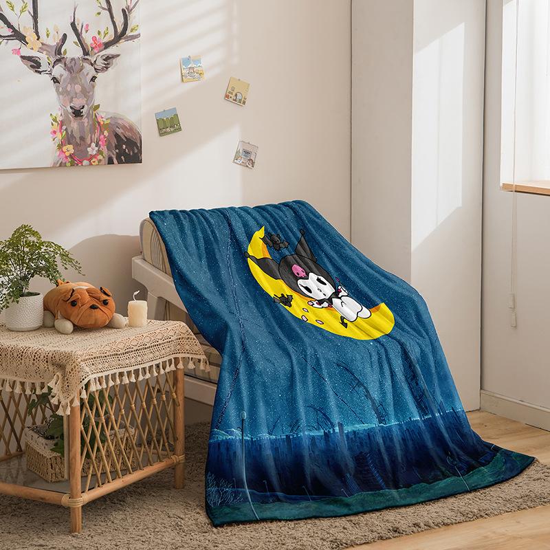 Kuromi Cartoon Series Double Sided Flannel 3D Digital Printing Blanket Blanket