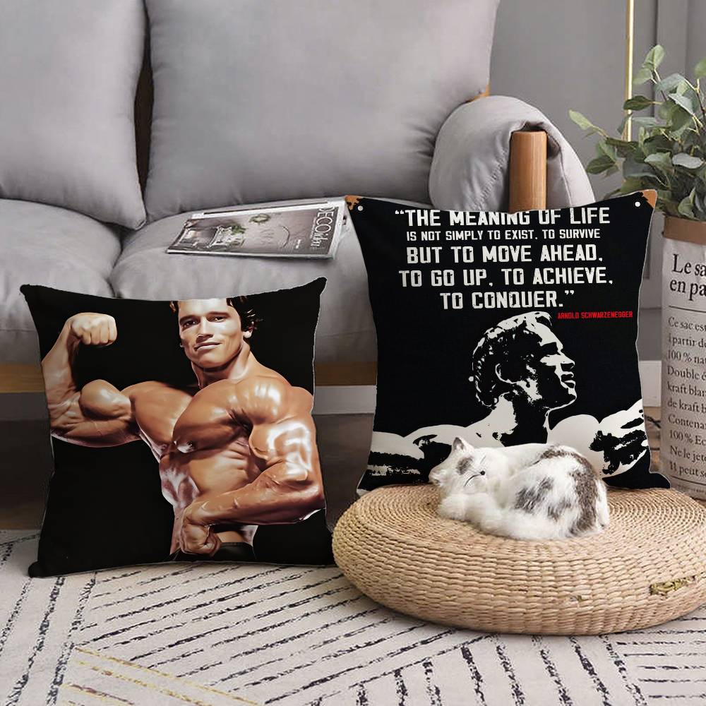 Arnold Schwarzenegger Bodybuilding Muscle Man Fitness Square Pillow Bedroom Sofa Leisure Comfort Cushion Home Decoration
