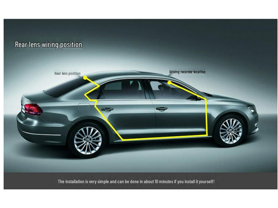 High-Definition Night Vision Car DVR with Dual Front and Rear Recording & Reversing Camera