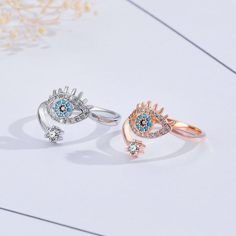 Women Retro Evil Eye Ring, Elegant Personality Fashion Adjustable Finger Jewelry