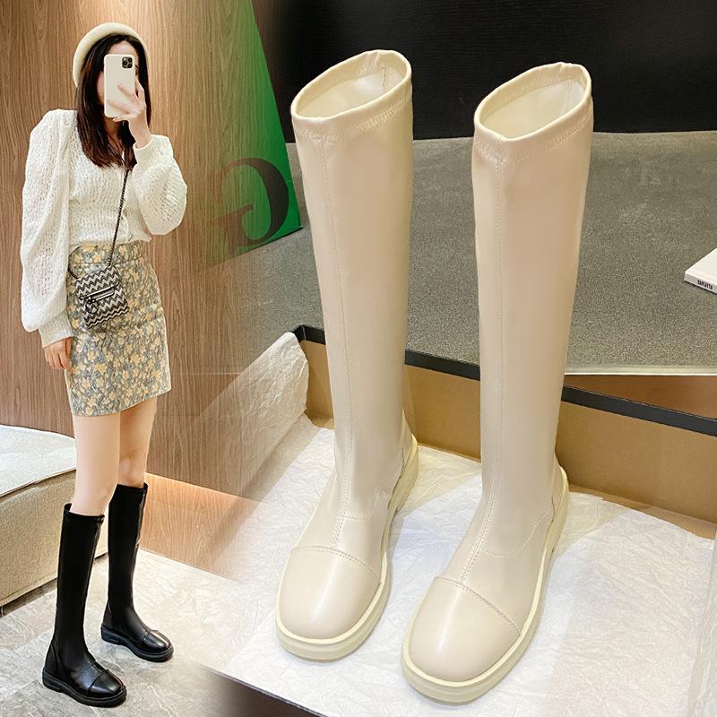 

Длинные сапоги женские осень-зима 2025 новая корейская версия, но тонкие сапоги до колена на высоком толстом каблуке бархатные универсальные рыцарские сапоги 40