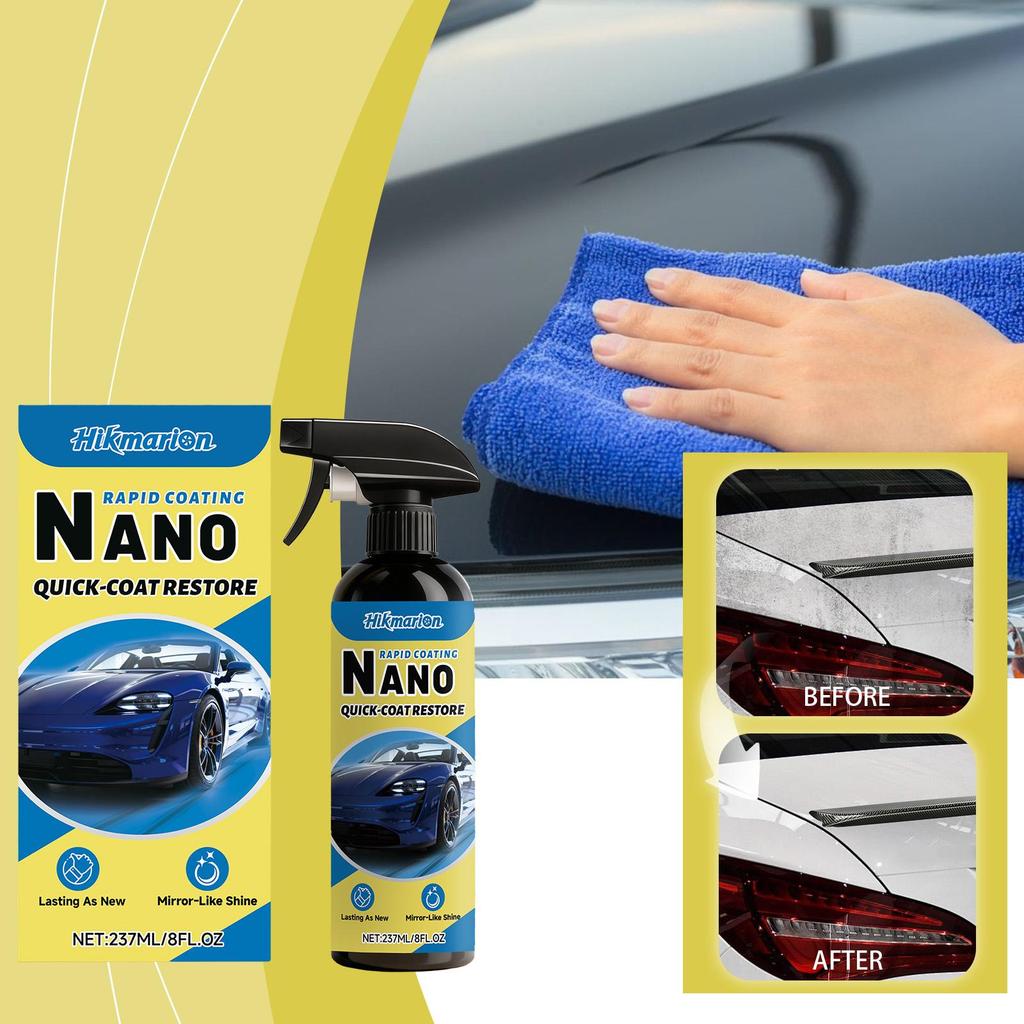 Tinta Spray de Revitalização Automotiva Nano Coating Hikmarion Agente de Cuidado Especial para polimento e brilho 237ml