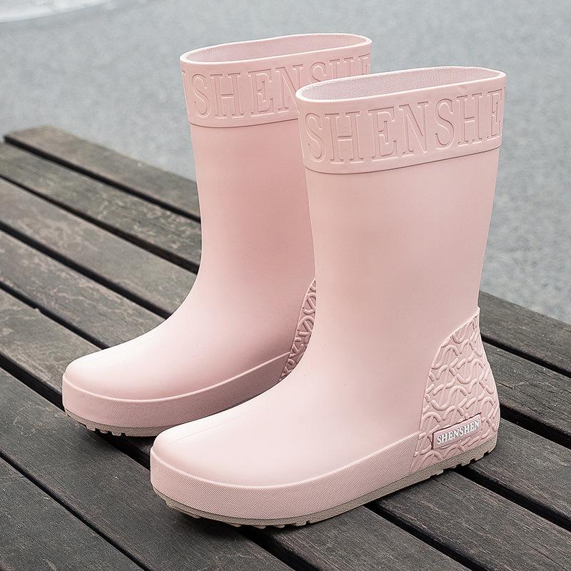 Damen Modische Outdoor Zwischensohle Abriebfest Rutschfest Wasserdicht Regenstiefel Gummischuhe